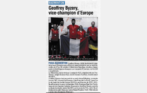 Geoffrey Byzery vice-champion d'Europe
